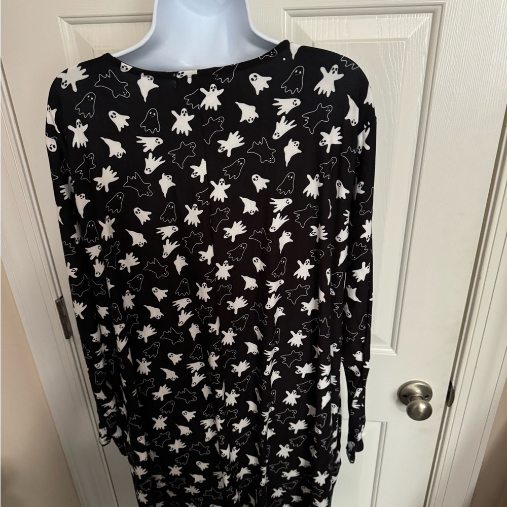 Dress Plus Halloween Teacher Costume Womens Riley & James Black W/Ghosts 3X  NWT - Picture 2 of 4